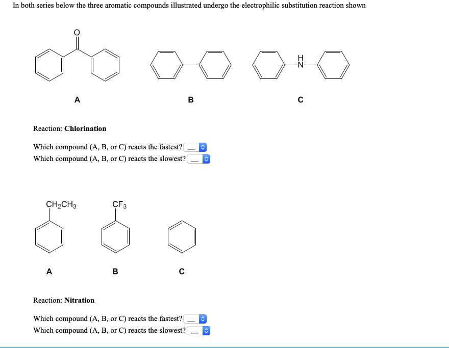 Solved In Both Series Below The Three Aromatic Compounds | Chegg.com