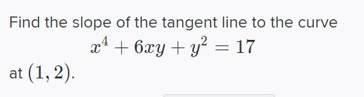 Solved Find the slope of the tangent line to the curve 24 + | Chegg.com