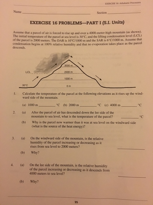 Solved Assume That A Parcel Of Air Is Forced To Rise Up And Chegg