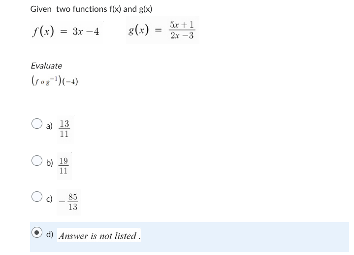 Solved Given Two Functions Fx And Gx 5911