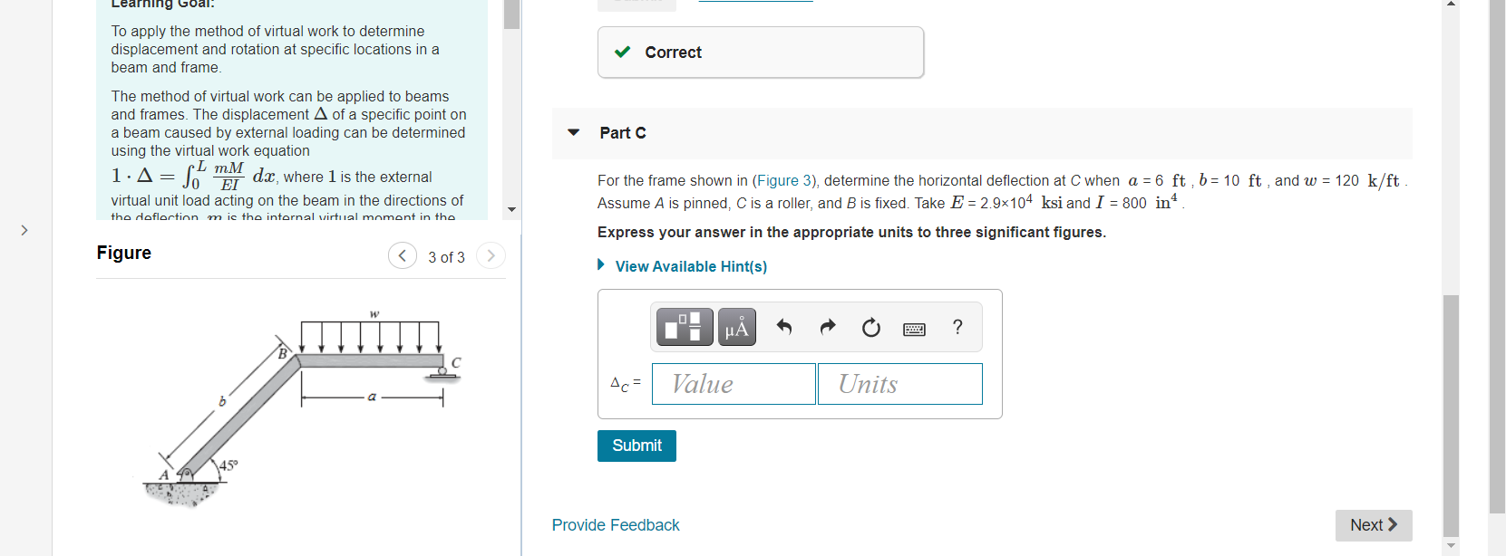 Solved For the frame shown in (Figure 3), determine the | Chegg.com