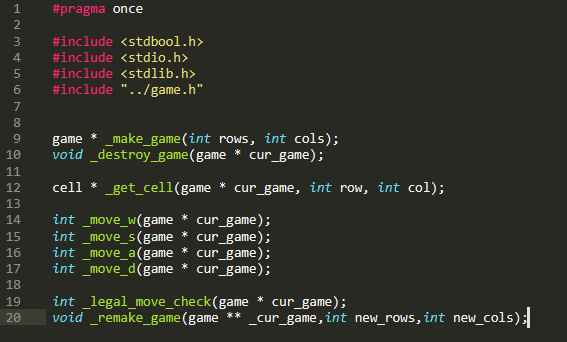 #pragma once #include <stdbool.h> #include <stdio.h> #include <stdlib.h> #include ../game.h 1 2 3 4 5 6 7 8 9 10 11 12 13 1