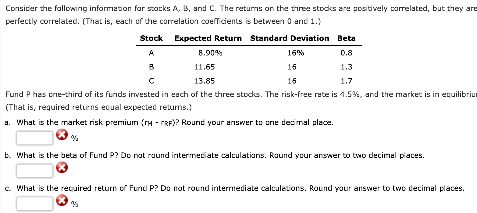 Solved Consider The Following Information For Stocks A, B, | Chegg.com