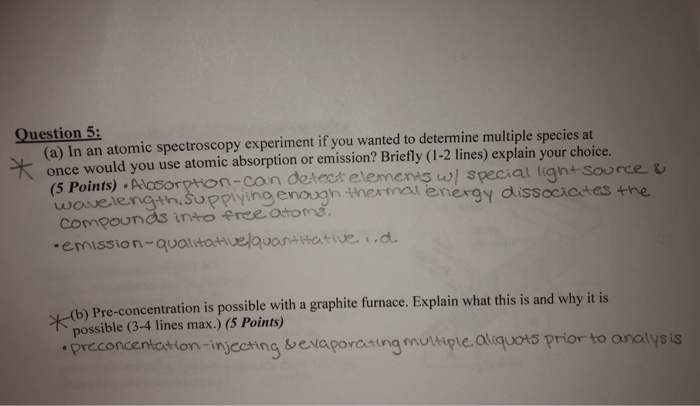 Solved Question 5 (a) In An Atomic Spectroscopy Experiment | Chegg.com