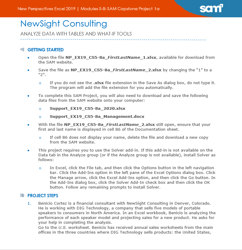 excel module 5 8 sam capstone project