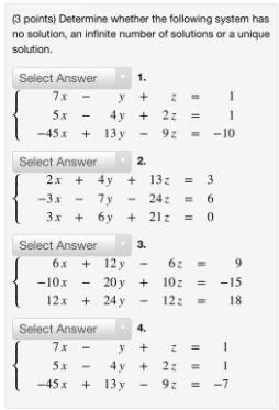 Solved (3 points) Determine whether the following system has | Chegg.com