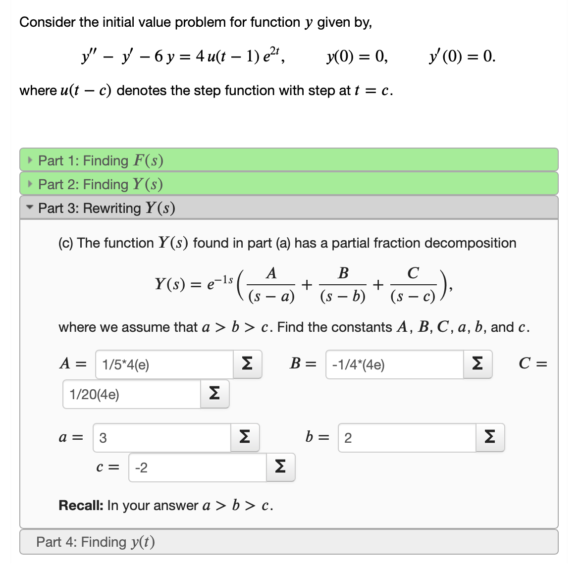 Solved Consider the initial value problem for function y | Chegg.com