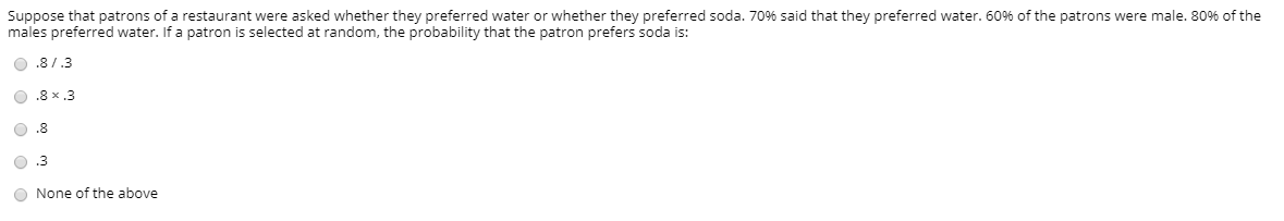 Solved Suppose That Patrons Of A Restaurant Were Asked | Chegg.com