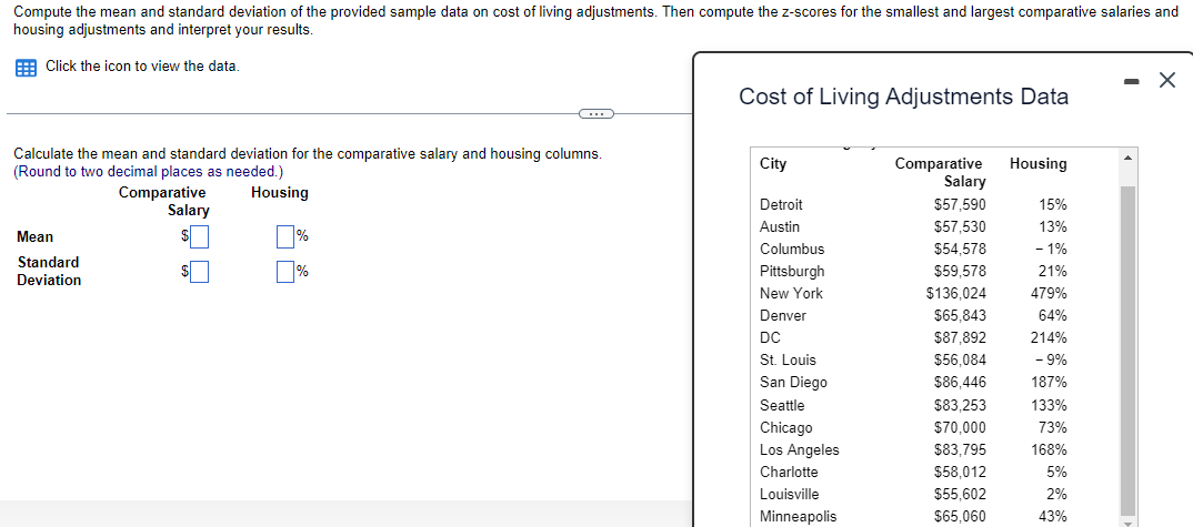 Solved Compute the mean and standard deviation of the | Chegg.com