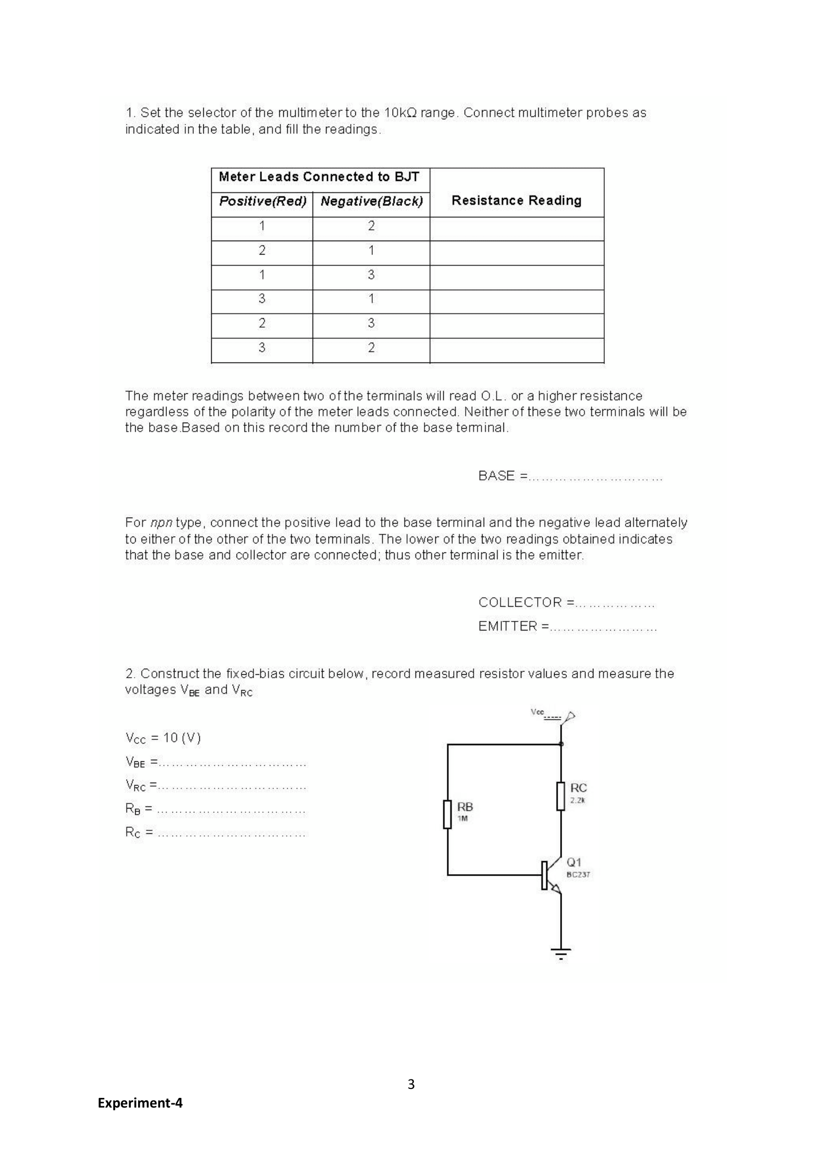 Objectives DC analysis of bipolar junction
