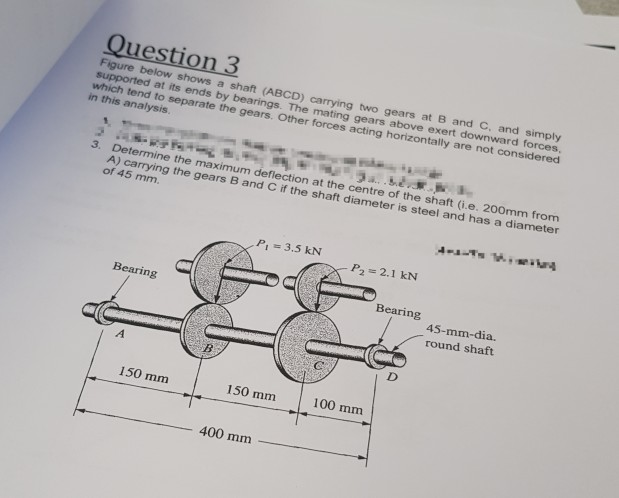 Solved Question 3 Figure below shows a shaft (ABCD) carrying | Chegg.com