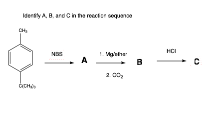 Solved Identify A, B, And C In The Reaction Sequence CH HCI | Chegg.com