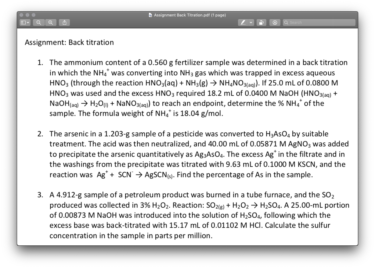Solved Assignment Back Titration.pdf (1 page) Q Search