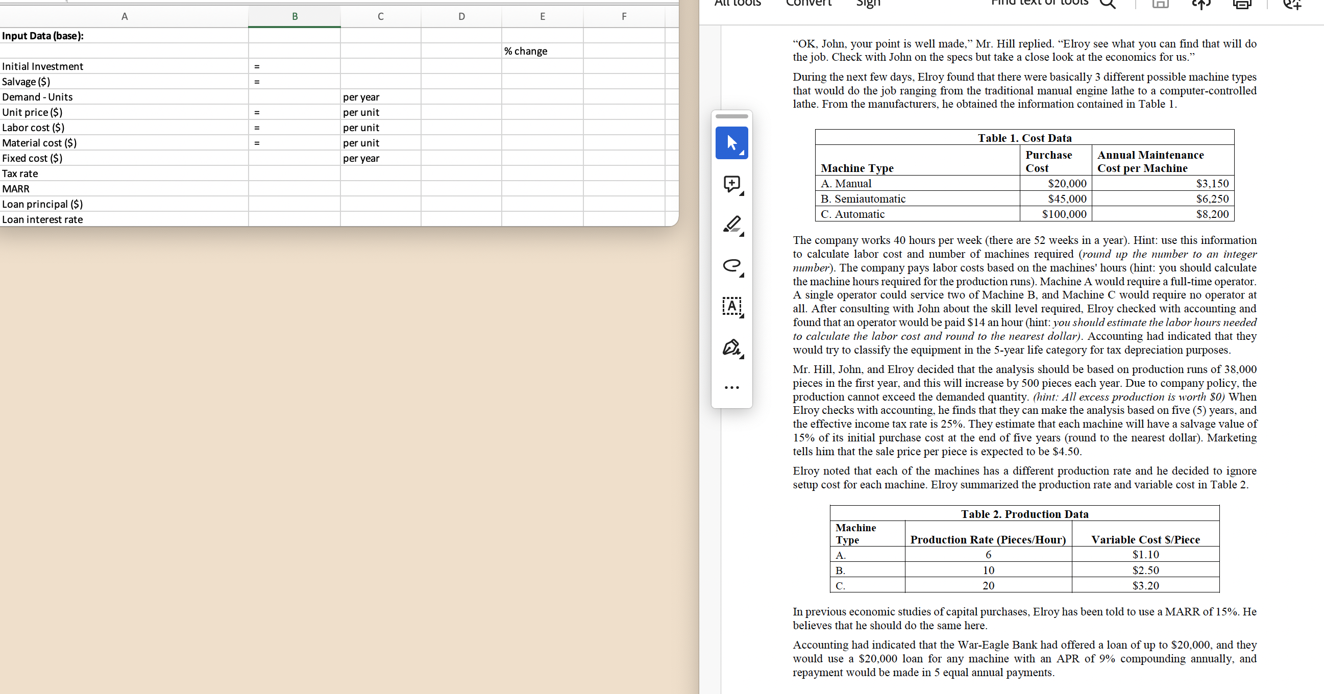 Solved Complete the spreadsheet based on the following | Chegg.com