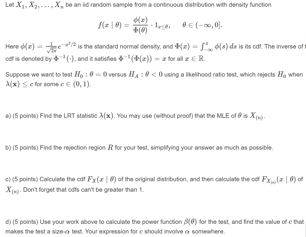 Solved Let X1 X2 Be An Iid Random Sample From A Chegg Com