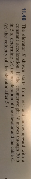 Solved The elevator E shown starts from rest and moves | Chegg.com
