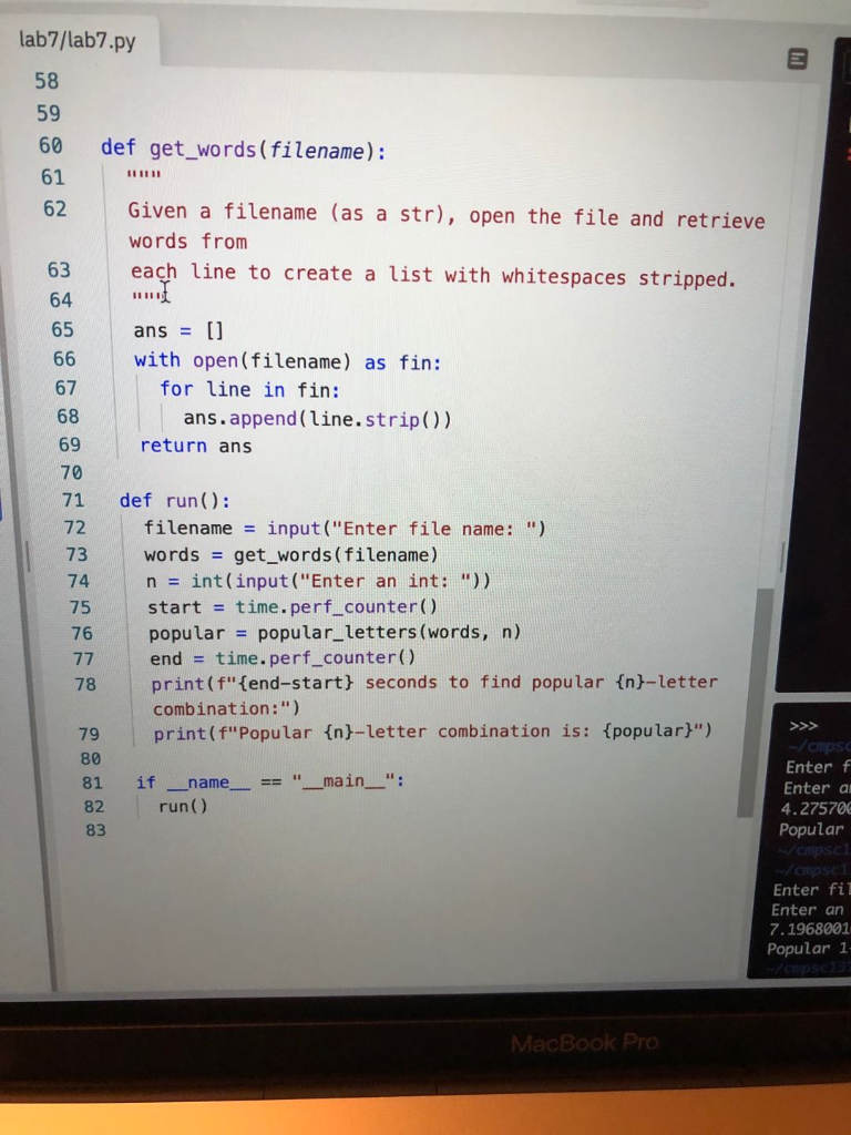 Solved Lab7 Lab7 Py E Http 1 8 9 Import Time Import Itert Chegg Com