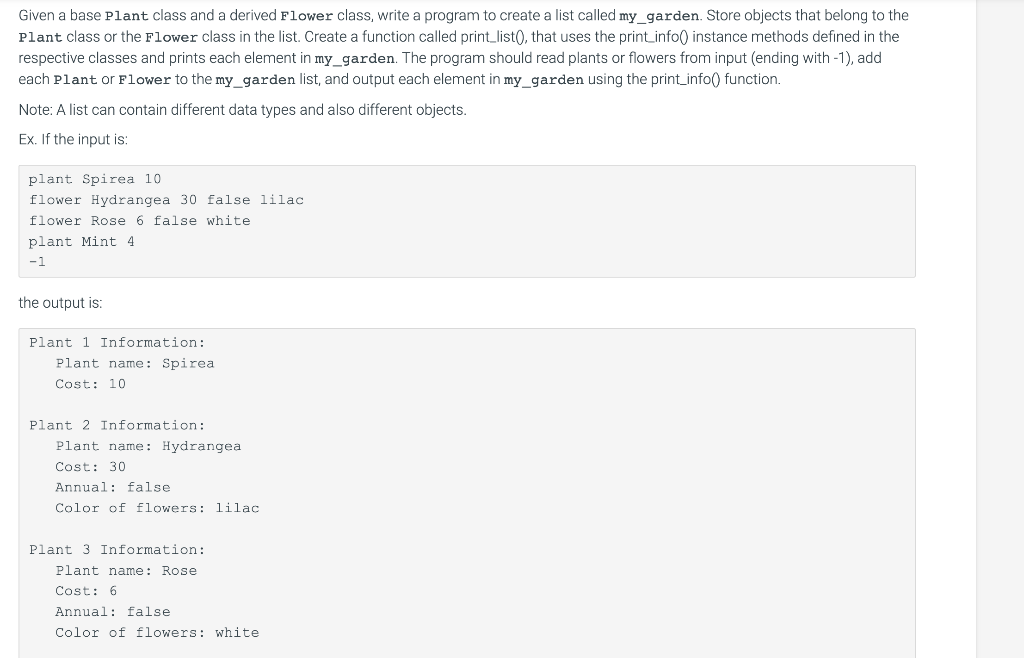 Solved THE QUESTION: THIS IS MY CODE: class Plant: | Chegg.com