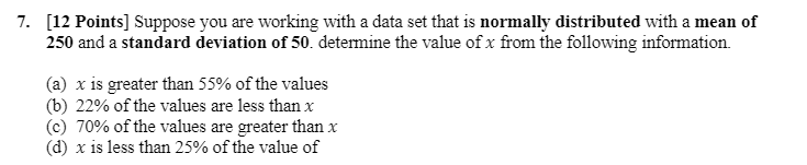 Solved 7. [12 Points] Suppose you are working with a data | Chegg.com