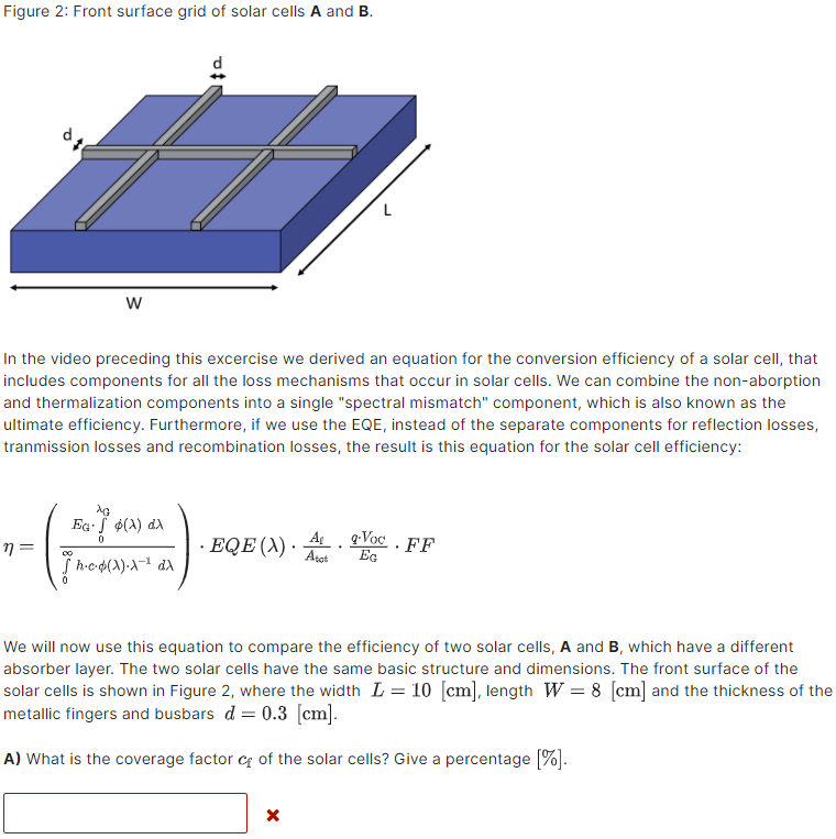Solved Figure 2: Front surface grid of solar cells A and B. | Chegg.com
