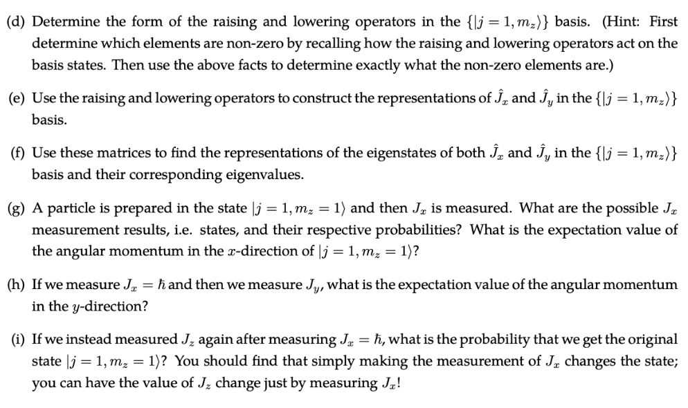 Solved 2 Matrix Representation For J 1 In This Problem Chegg Com