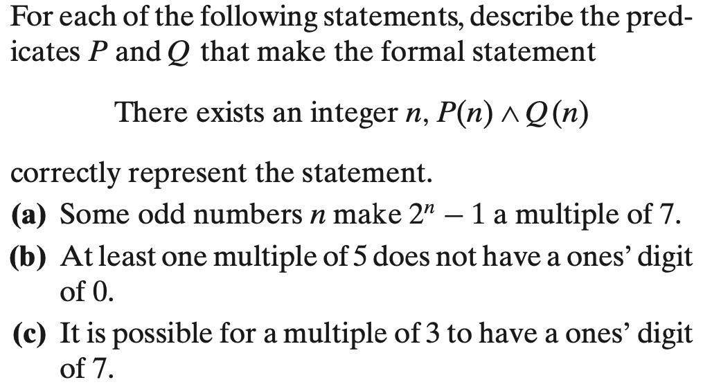 Solved For Each Of The Following Statements, Describe The | Chegg.com