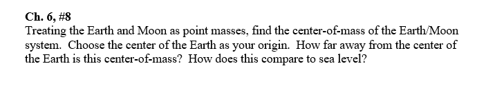 Solved Ch. 6, #8 Treating the Earth and Moon as point | Chegg.com