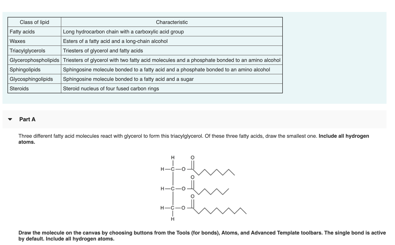 Solved Class of lipid Characteristic Fatty acids Long