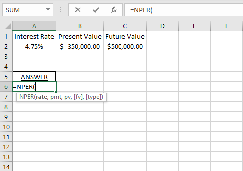 Solved Calculate the number of periods using the NPER excel | Chegg.com