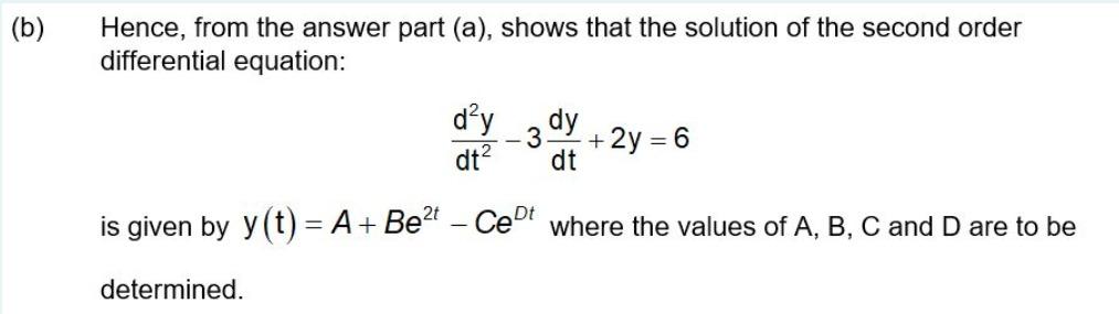 Solved (b) Hence, From The Answer Part (a), Shows That The | Chegg.com