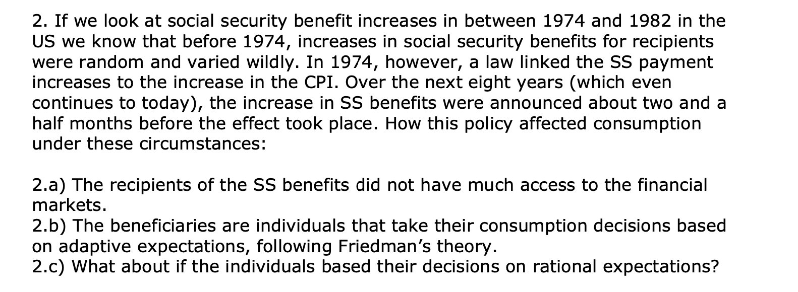 Solved 2. If We Look At Social Security Benefit Increases In | Chegg.com