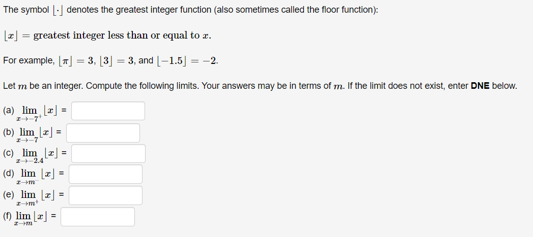 greatest integer function examples