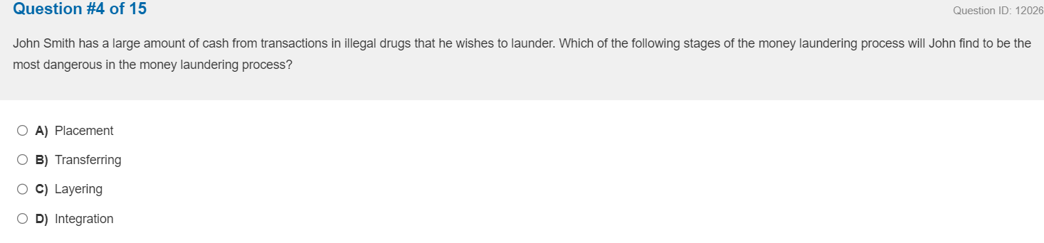 Solved Question #4 ﻿of 15John Smith has a large amount of | Chegg.com