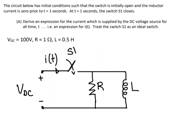 Solved The circuit below has initial conditions such that | Chegg.com