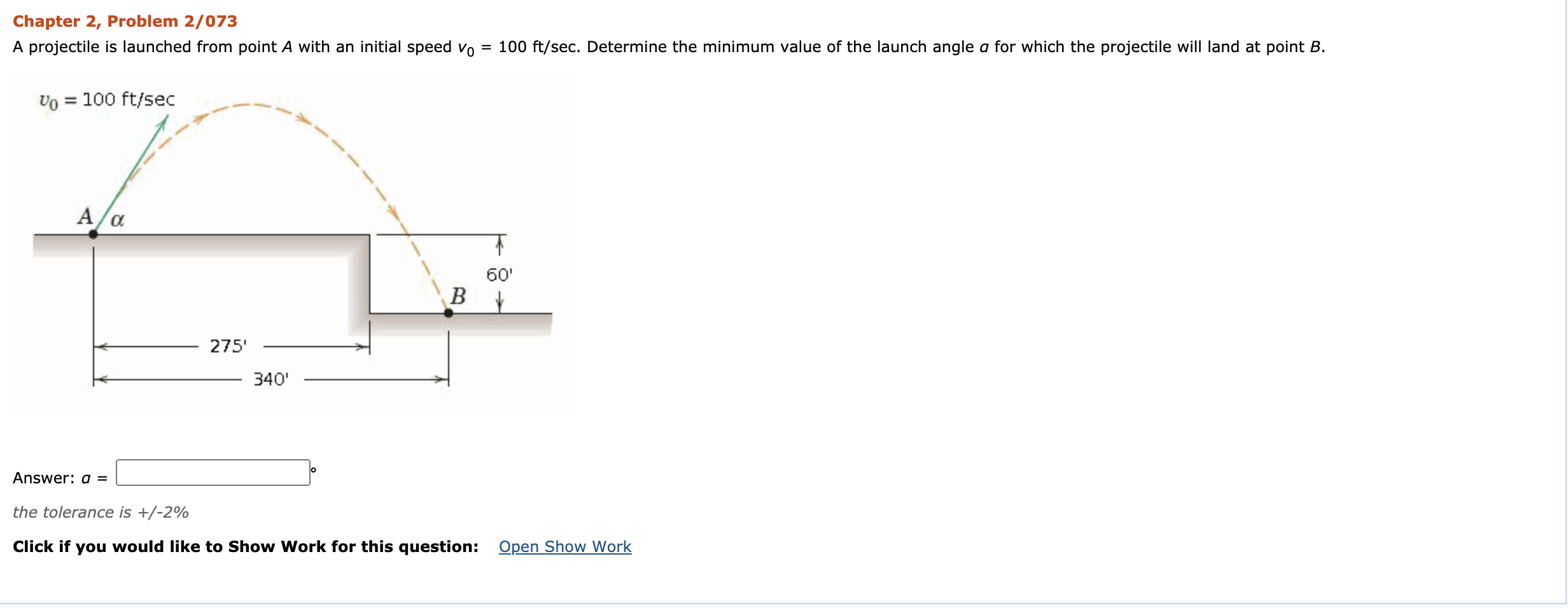 Solved Chapter 2, Problem 2/073 A Projectile Is Launched | Chegg.com