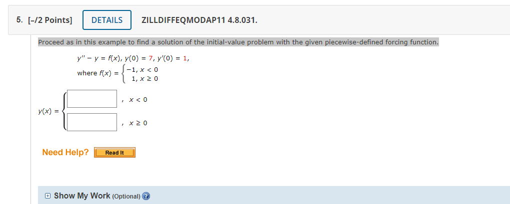 Solved 5. [-12 Points] DETAILS ZILLDIFFEQMODAP11 4.8.031. | Chegg.com