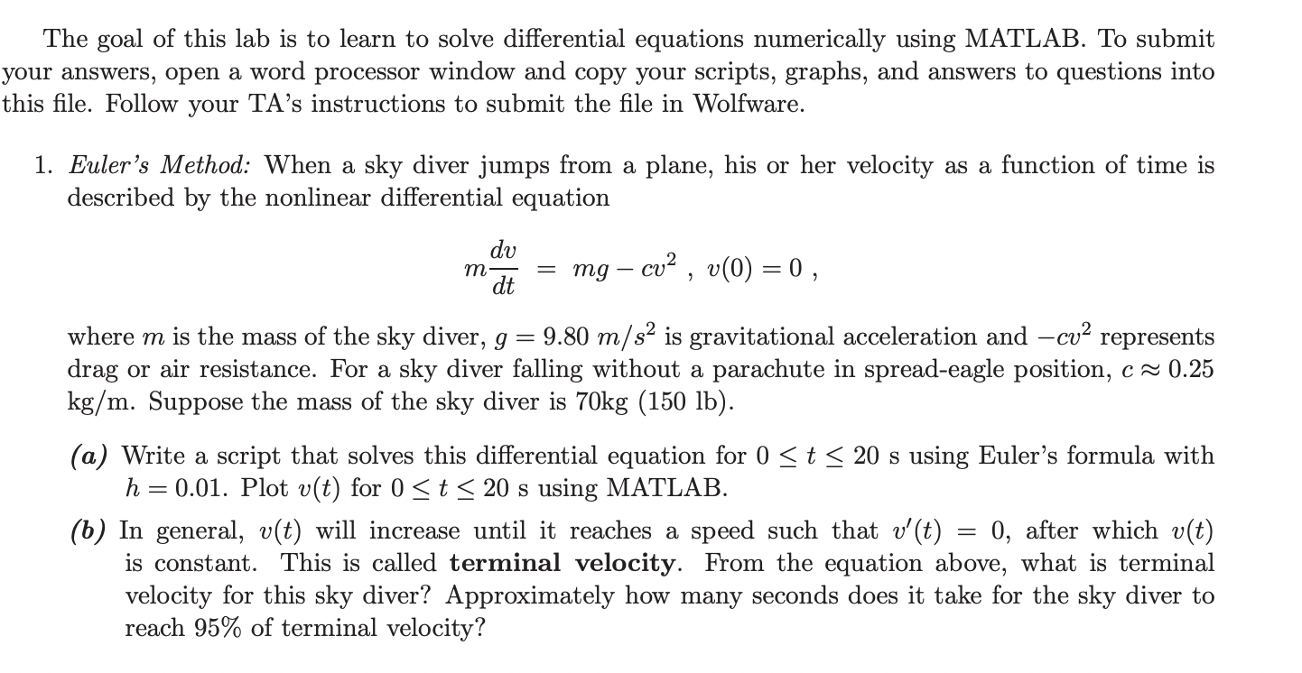Solved The goal of this lab is to learn to solve | Chegg.com