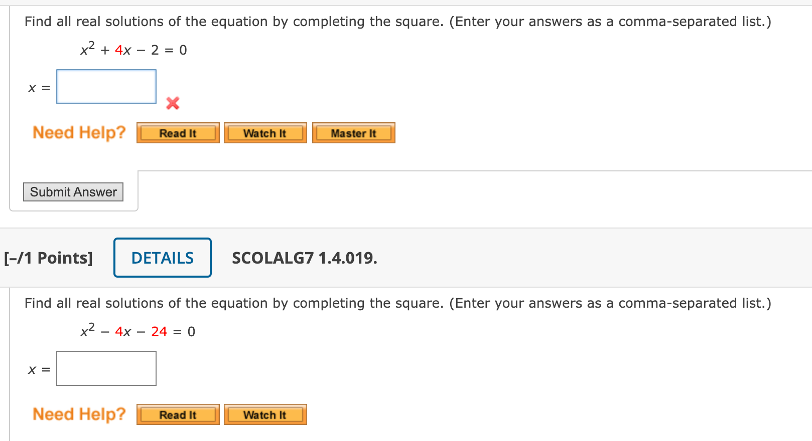 Solved Find all real solutions of the equation by completing | Chegg.com