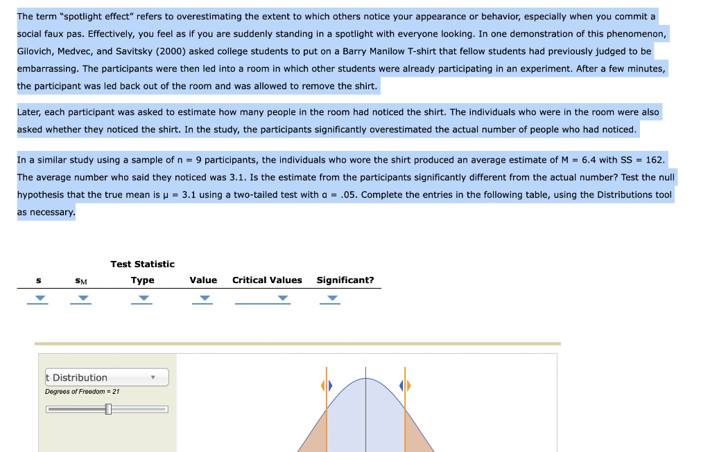 Solved The term "spotlight effect" refers to overestimating | Chegg.com