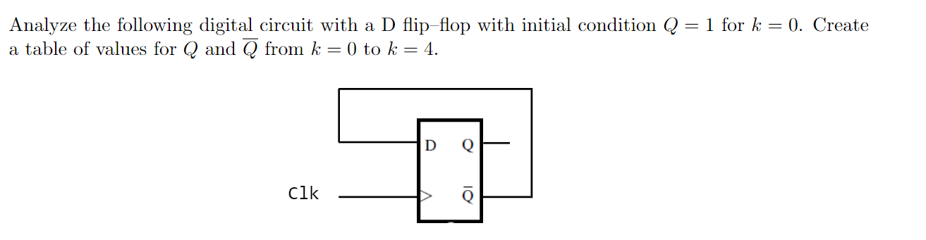 Solved Analyze The Following Digital Circuit With A D Flip | Chegg.com