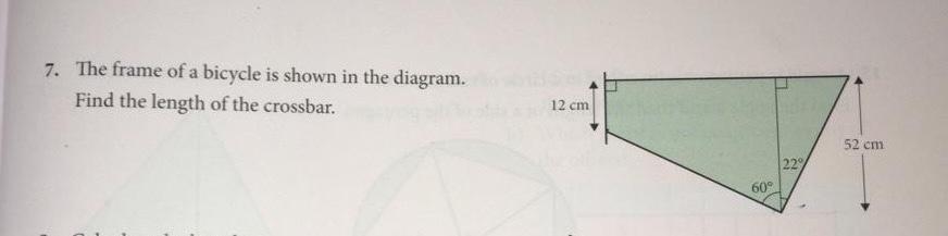 Solved 7. The frame of a bicycle is shown in the diagram. | Chegg.com