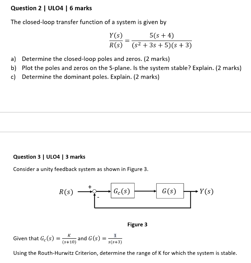 Solved The closed-loop transfer function of a system is | Chegg.com