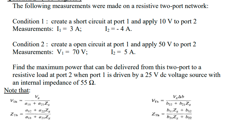 Solved The following measurements were made on a resistive | Chegg.com