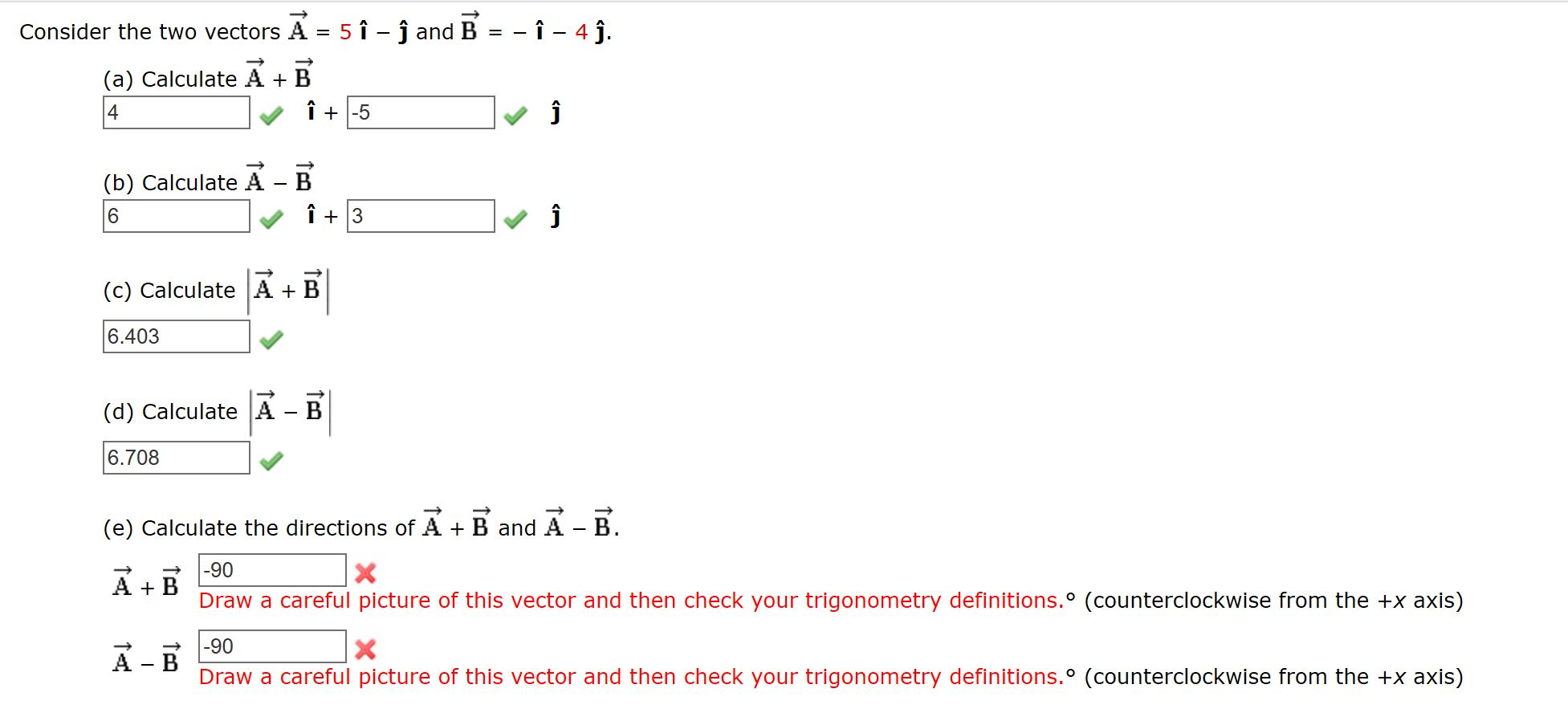 Solved Consider The Two Vectors A 5 I ġ And B I Chegg Com