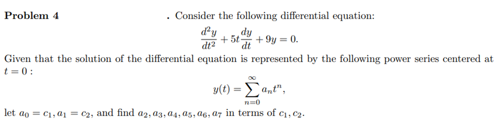 Solved Problem 4 Consider the following differential | Chegg.com