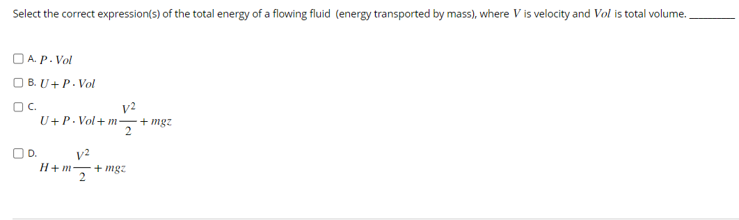 Solved Select the correct expression(s) of the total energy | Chegg.com