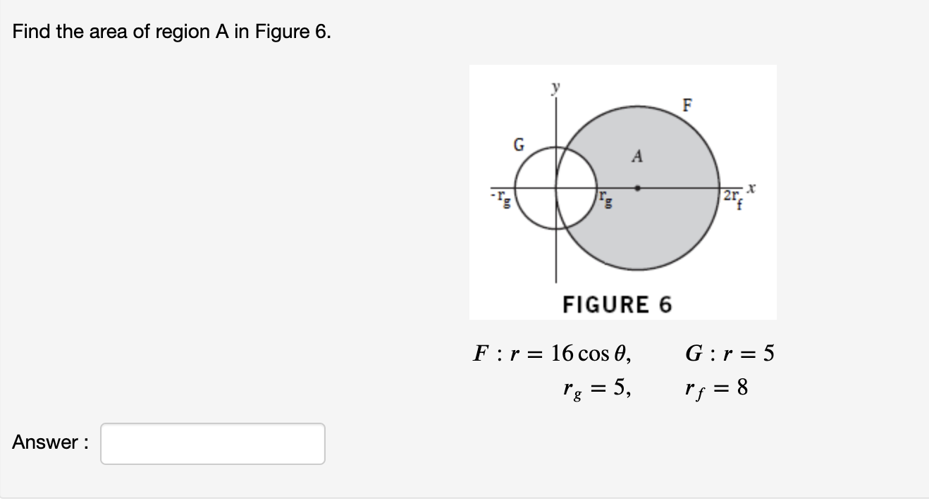 Solved Find the area of region A in Figure 6. F G А 0931 | Chegg.com