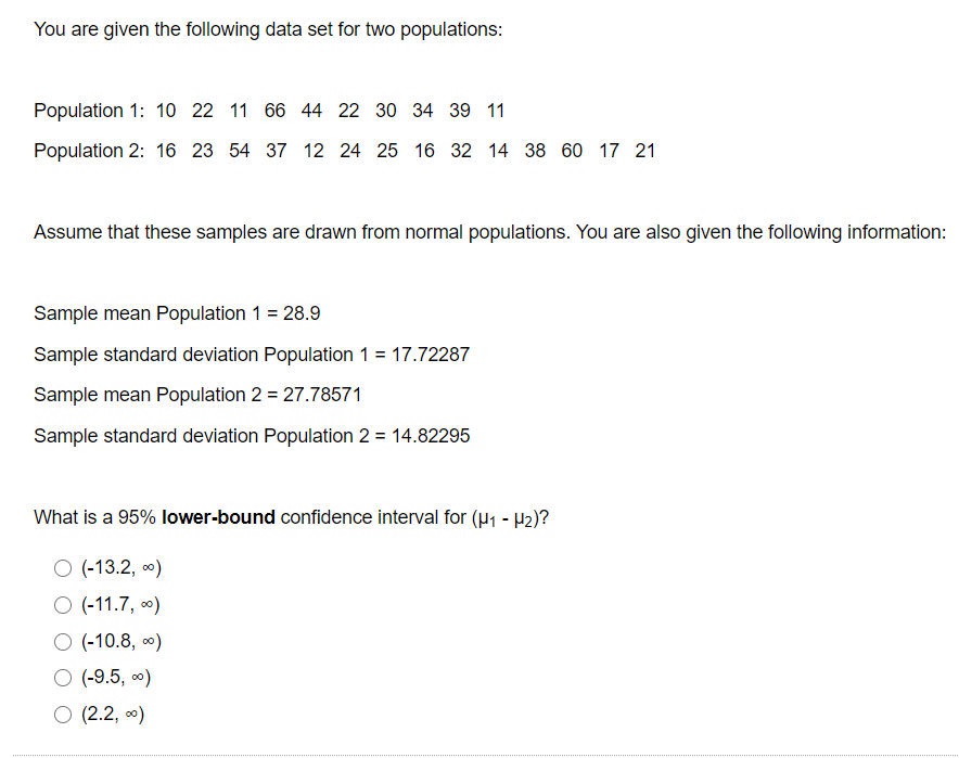 Solved You are given the following data set for two | Chegg.com