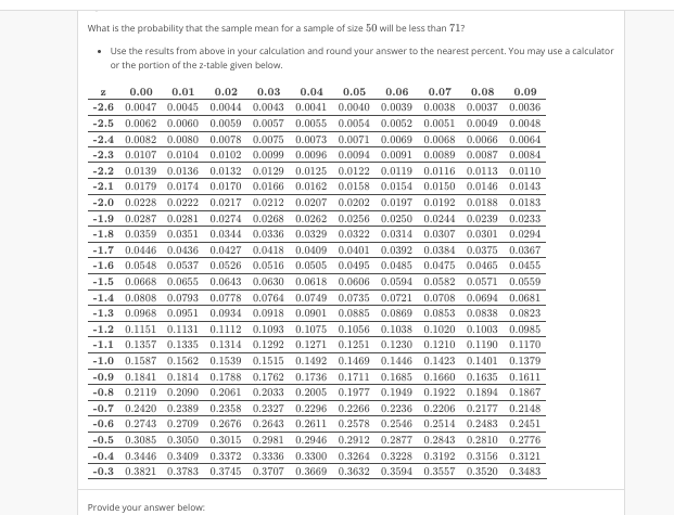 What is the probability that the sample mean for a | Chegg.com