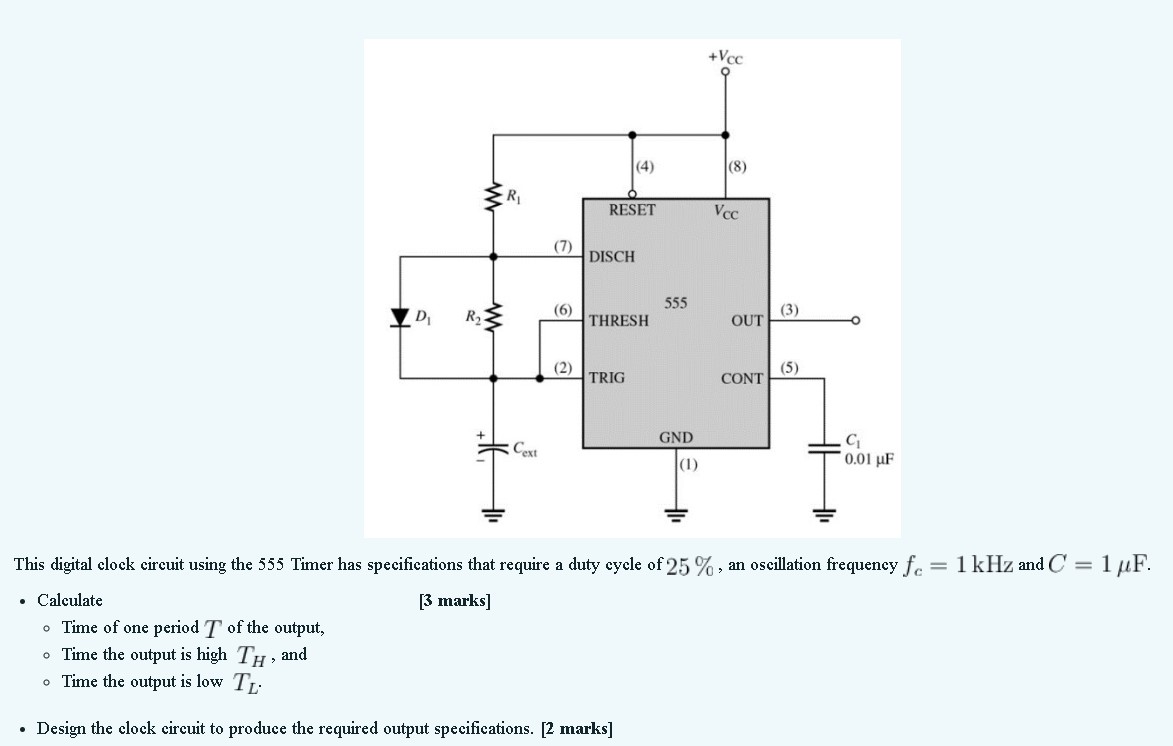 Solved This Digital Clock Circuit Using The 555 Timer Has